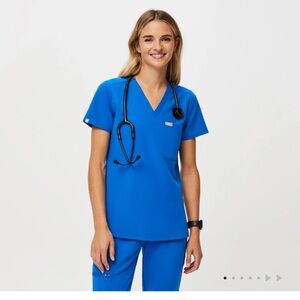 Figs Royal Blue Catarina One-Pocket Scrub Top